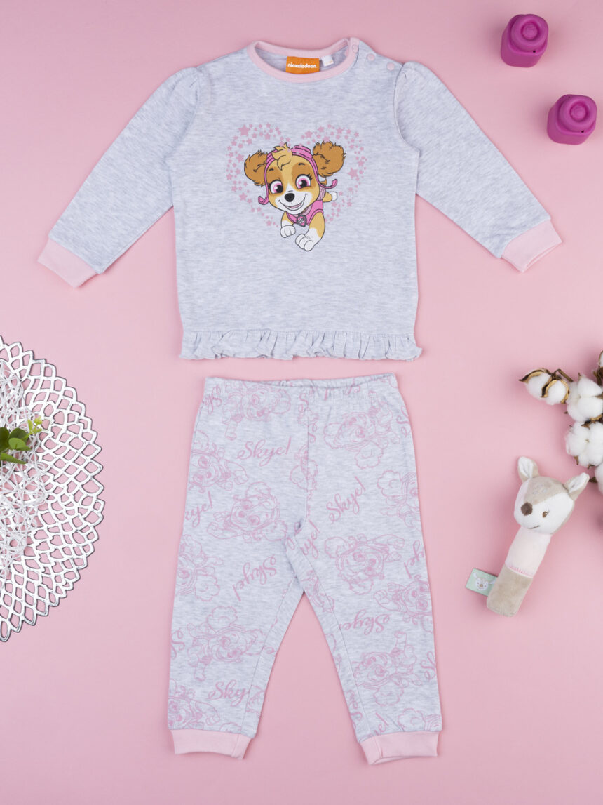 βρεφική πιτζάμα γκρι paw patrol για κορίτσι - Prénatal