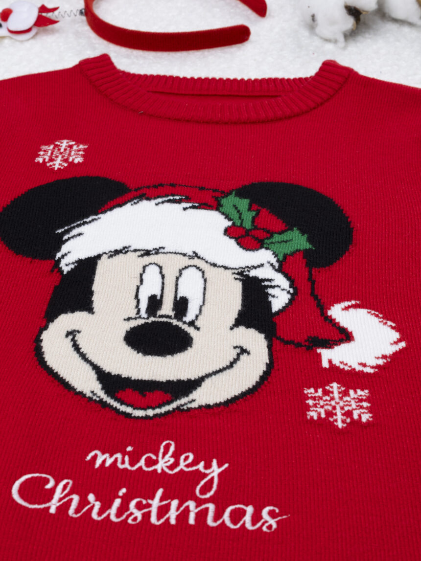 παιδικό χριστουγεννιάτικο πουλόβερ κόκκινο mickey για αγόρι - Prénatal