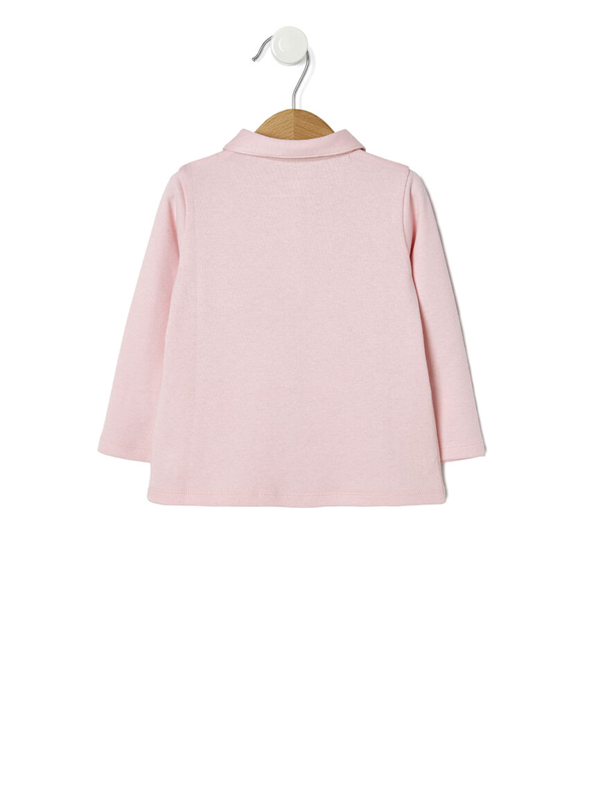 βρεφική μπλούζα πόλο ροζ για κορίτσι - Prénatal