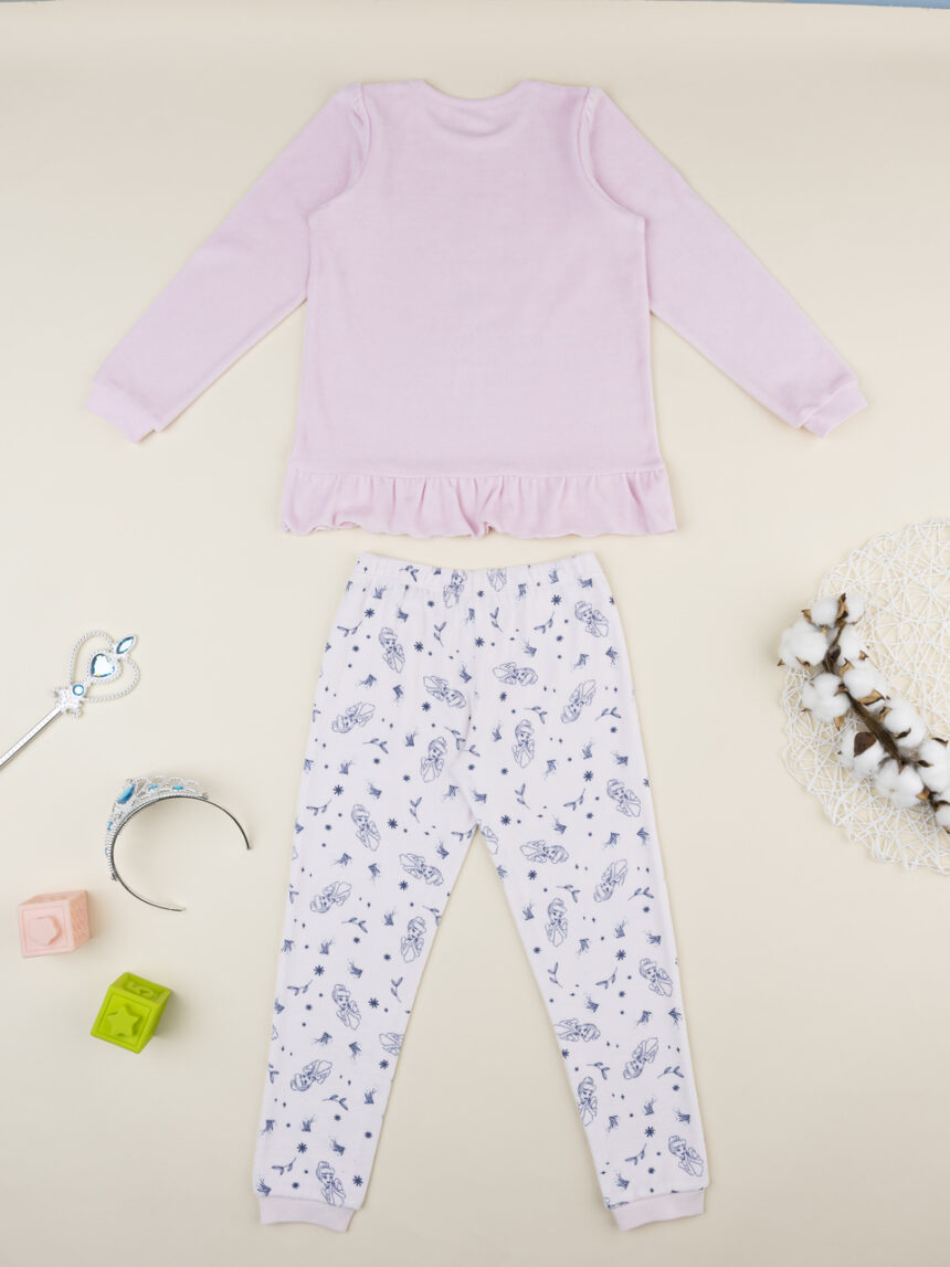 παιδική πιτζάμα σενίλ ροζ σταχτοπούτα για κορίτσι - Prénatal