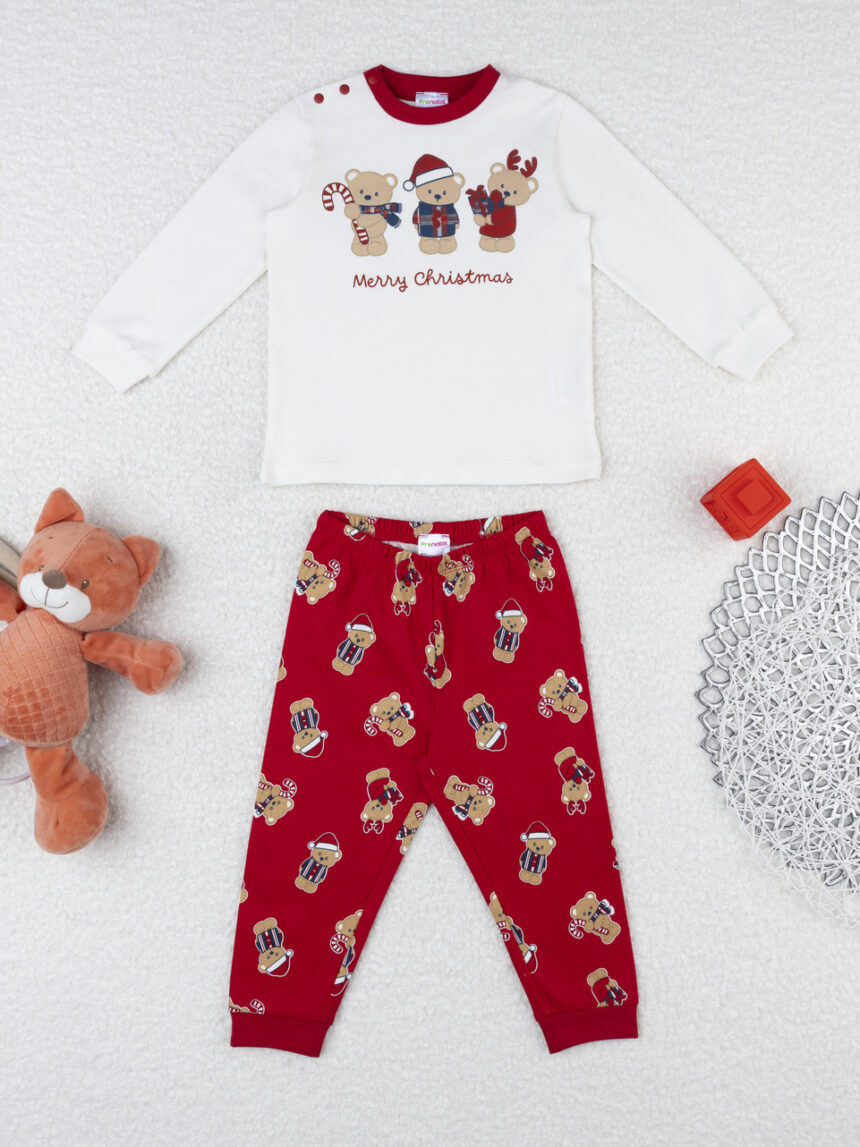 βρεφική χριστουγεννιάτικη πιτζάμα teddies για αγόρι - Prénatal