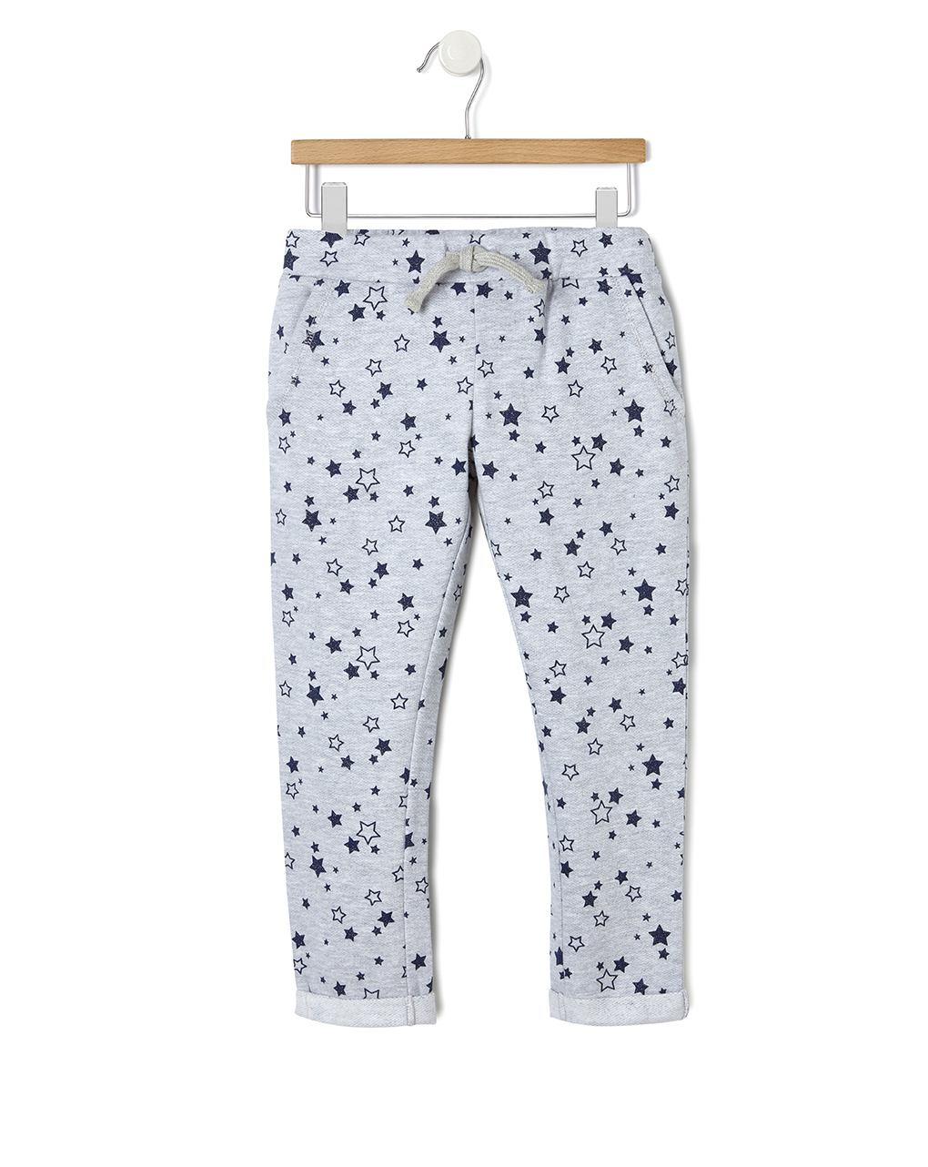 παιδικό παντελόνι φούτερ γκρι με αστεράκια για κορίτσι