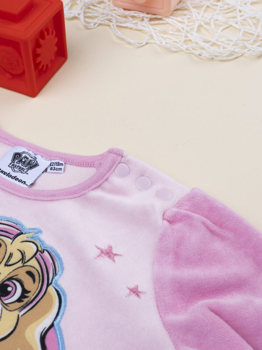 βρεφική πιτζάμα σενίλ ροζ/φούξια skye για κορίτσι - Prénatal