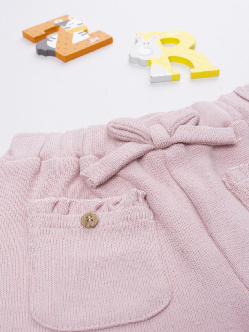 βρεφικό παντελόνι φόρμας ροζ με τσέπες για κορίτσι - Prénatal
