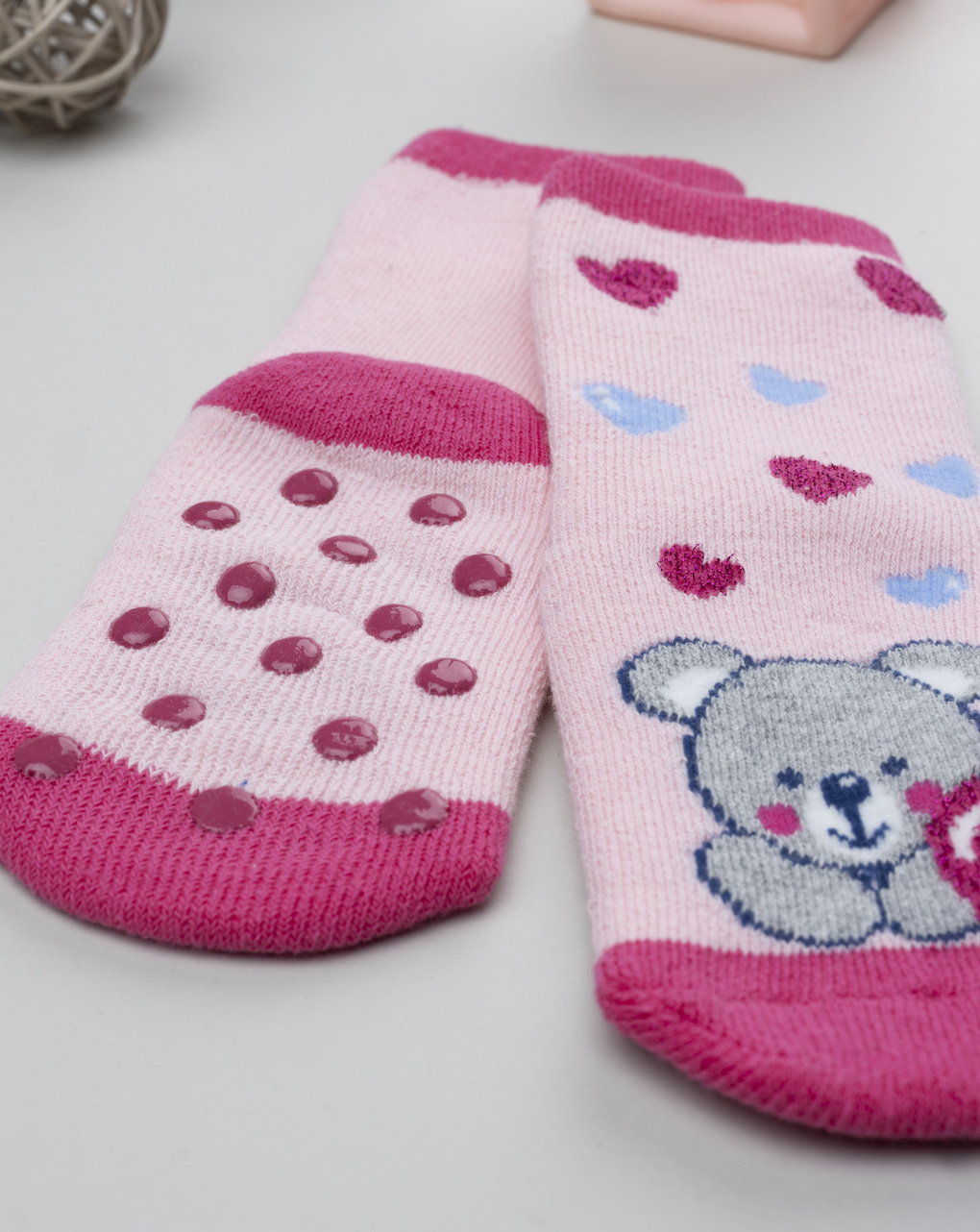 βρεφικές αντιολισθητικές κάλτσες με αρκουδάκια για κορίτσι - Prénatal
