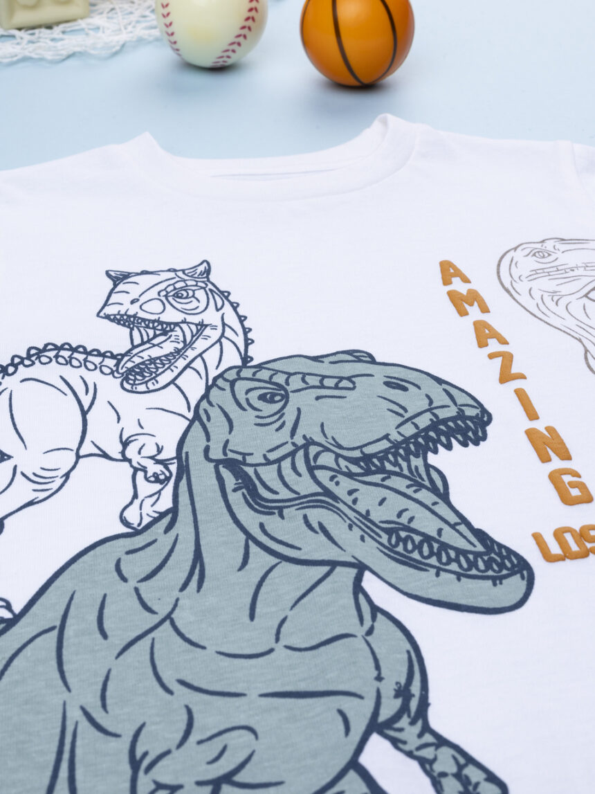 παιδική μπλούζα λευκή dinos για αγόρι - Prénatal