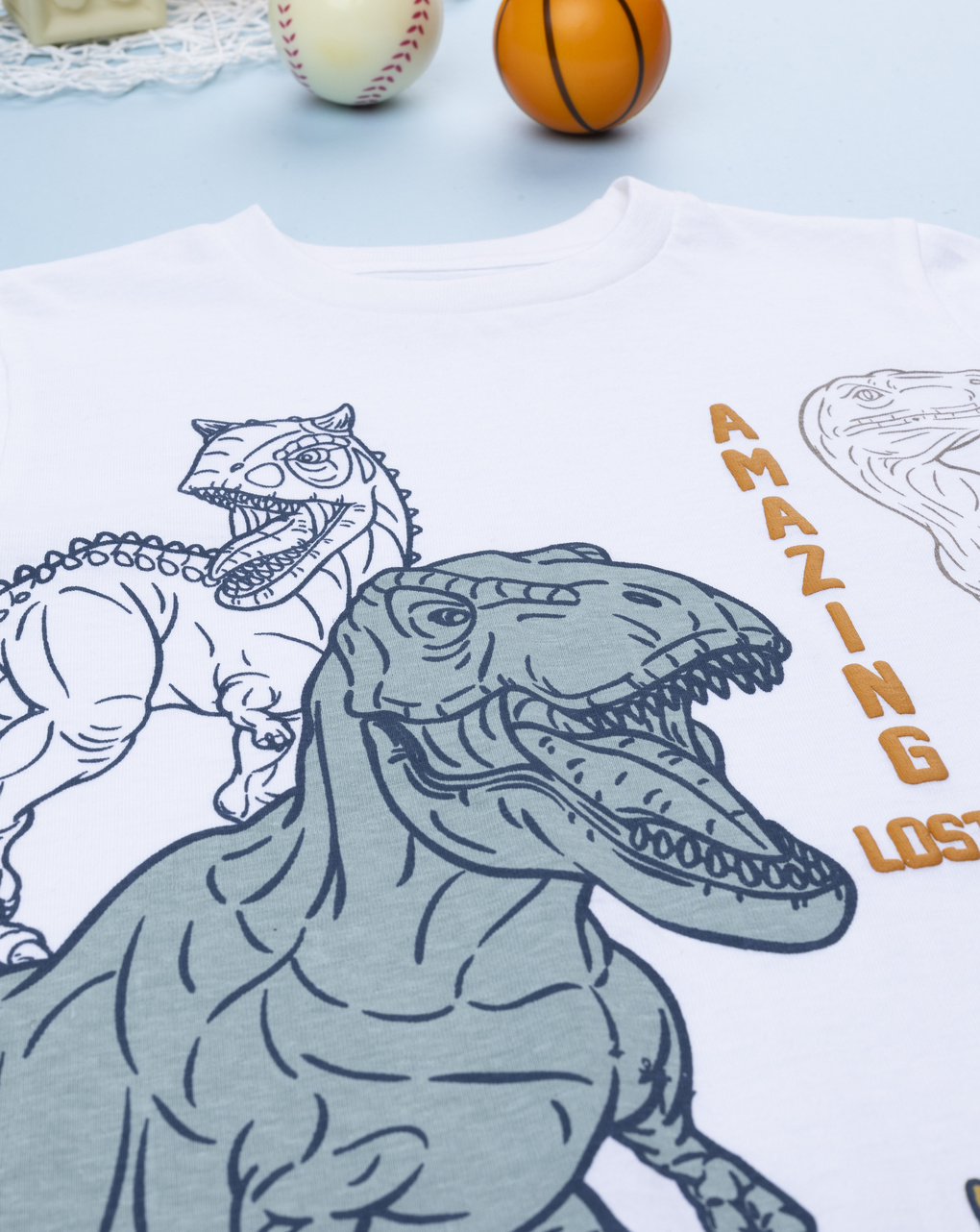 παιδική μπλούζα λευκή dinos για αγόρι - Prénatal