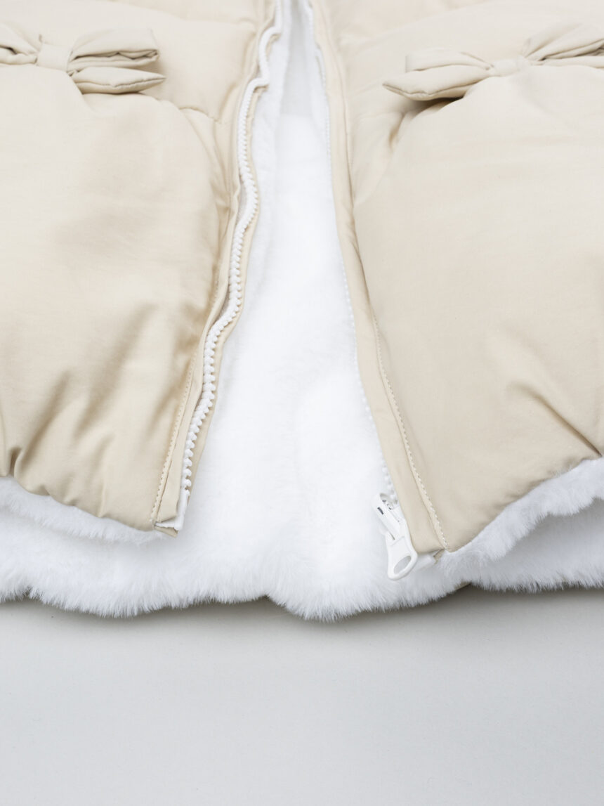 παιδικό μπουφάν puffer μπεζ με φιογκάκια για κορίτσι - Prénatal