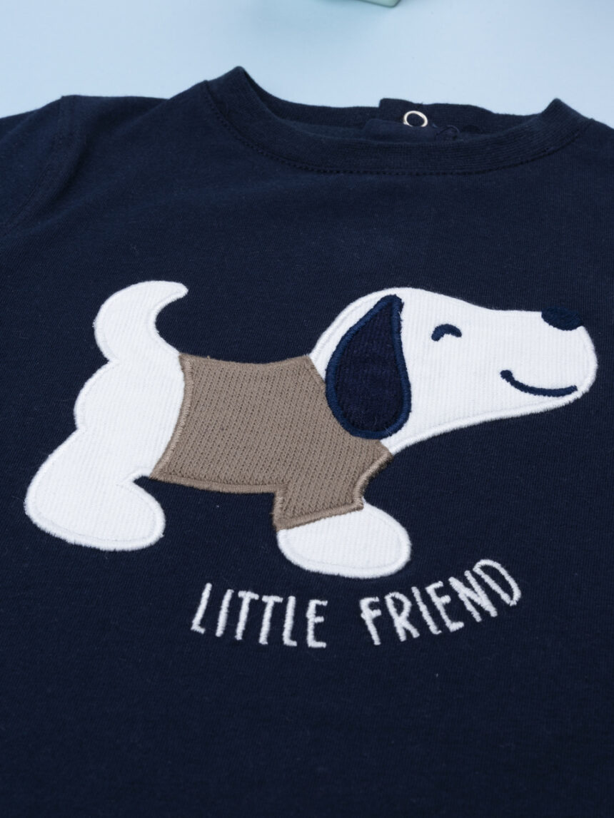 βρεφική μπλούζα μπλε με σκυλάκι για αγόρι - Prénatal