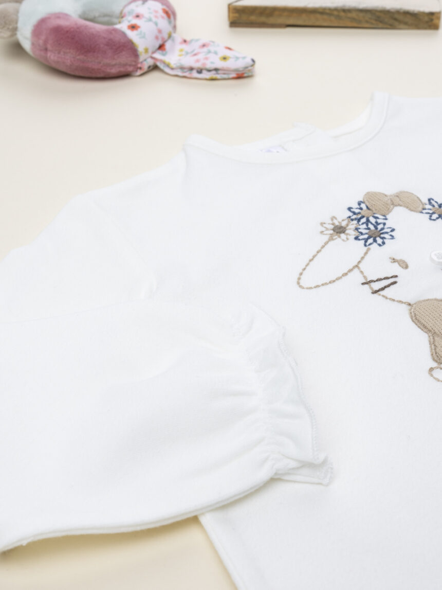 βρεφική μπλούζα λευκή με λαγουδάκι για κορίτσι - Prénatal
