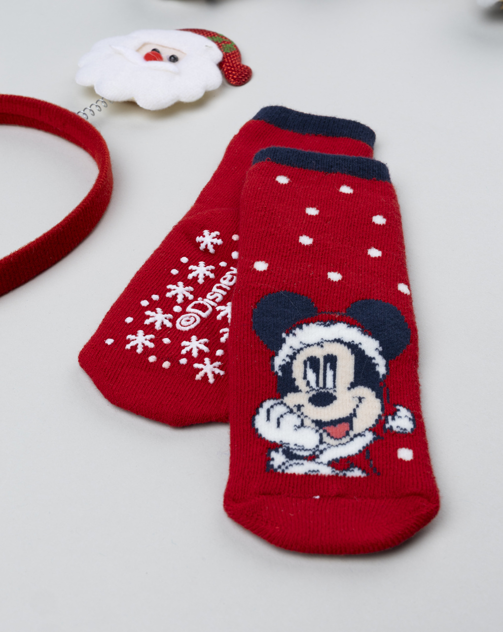 βρεφικές χριστουγεννιάτικες αντιολισθητικές κάλτσες mickey για αγόρι - Prénatal