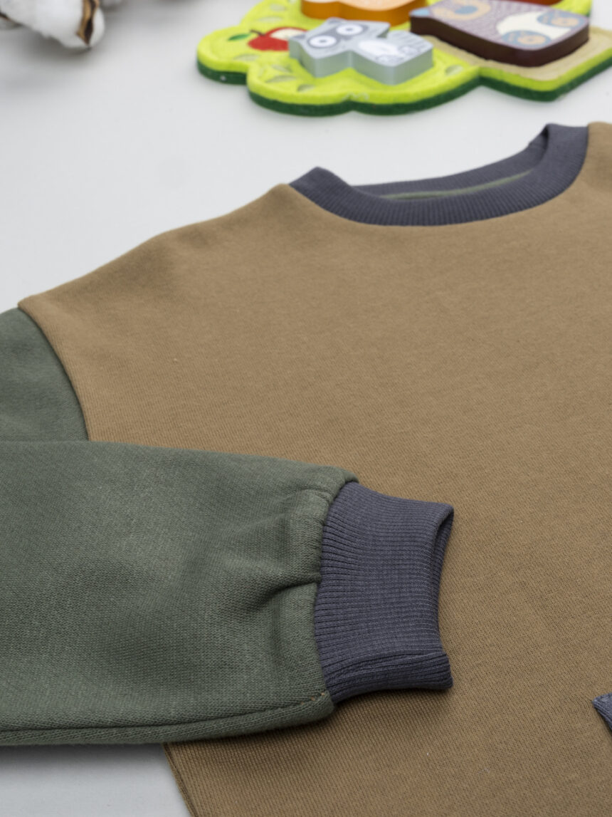 παιδική μπλούζα φούτερ καφέ stay wild για αγόρι - Prénatal