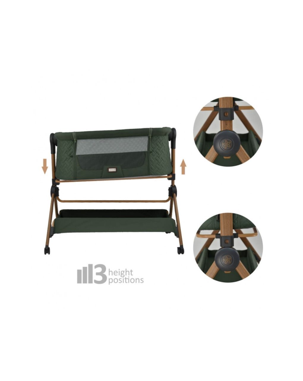 Bebe stars λίκνο-καρέκλα φαγητού serenity 2 in 1 forest green 846-176 - Bebe Stars