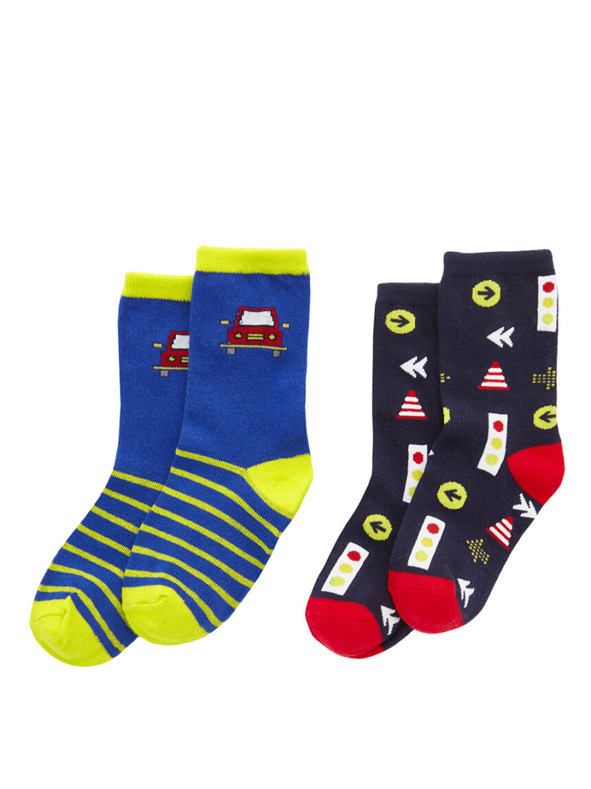 παιδικές κάλτσες road πακέτο x2 για αγόρι - Prénatal