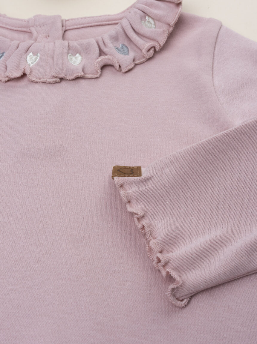 βρεφική μπλούζα ροζ με βολάν για κορίτσι - Prénatal