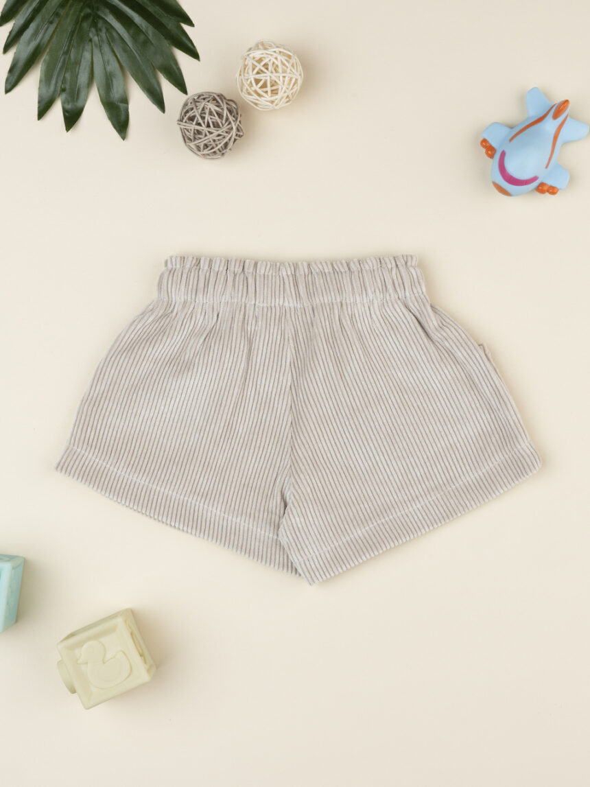 βρεφικό σορτσάκι κοτλέ μπεζ με καρδούλες για κορίτσι - Prénatal