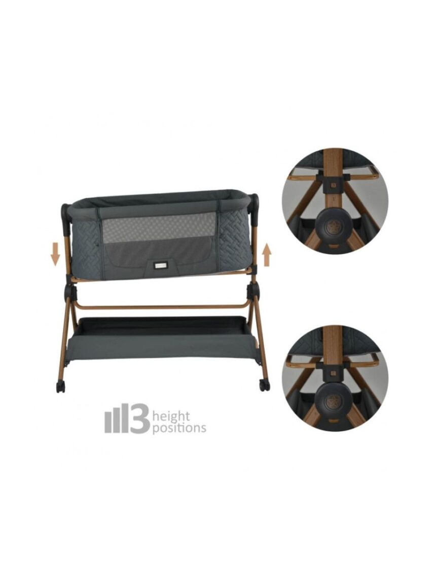 Bebe stars λίκνο-καρέκλα φαγητού serenity 2 in 1 smoked grey 846-186 - Bebe Stars