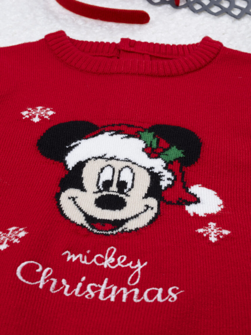 βρεφικό χριστουγεννιάτικο πουλόβερ κόκκινο mickey για αγόρι - Prénatal