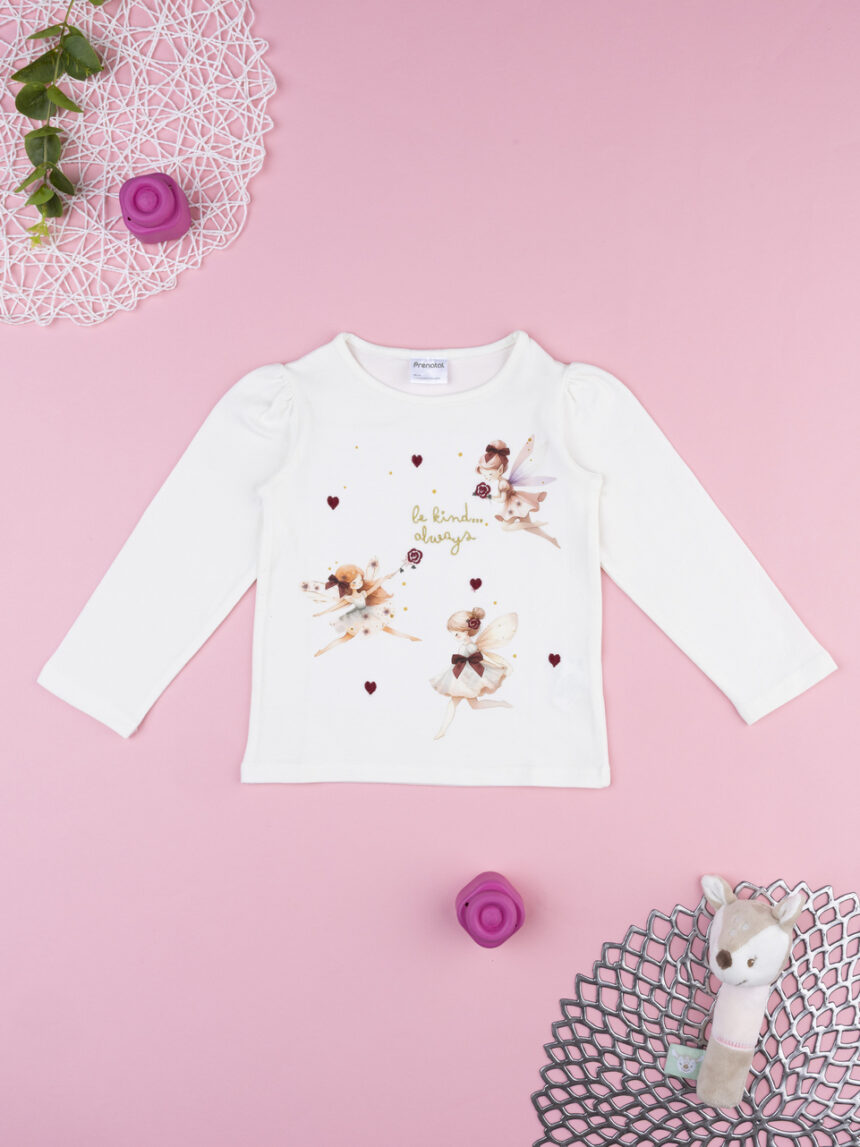 παιδική μπλούζα λευκή με νεράιδες για κορίτσι - Prénatal