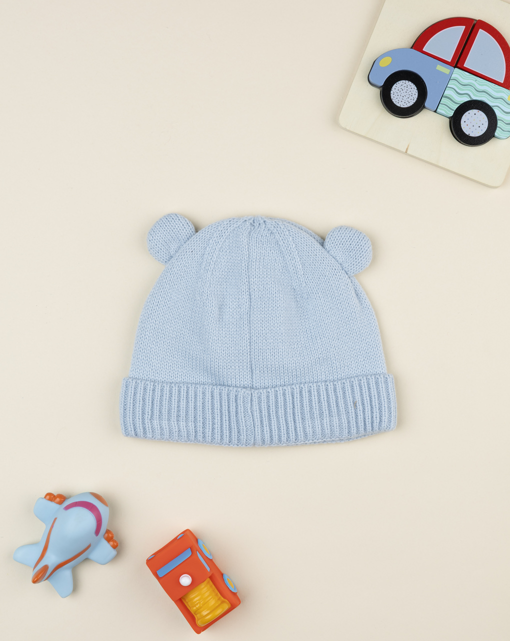 βρεφικό σκουφάκι γαλάζιο με αρκουδάκι για αγόρι - Prénatal