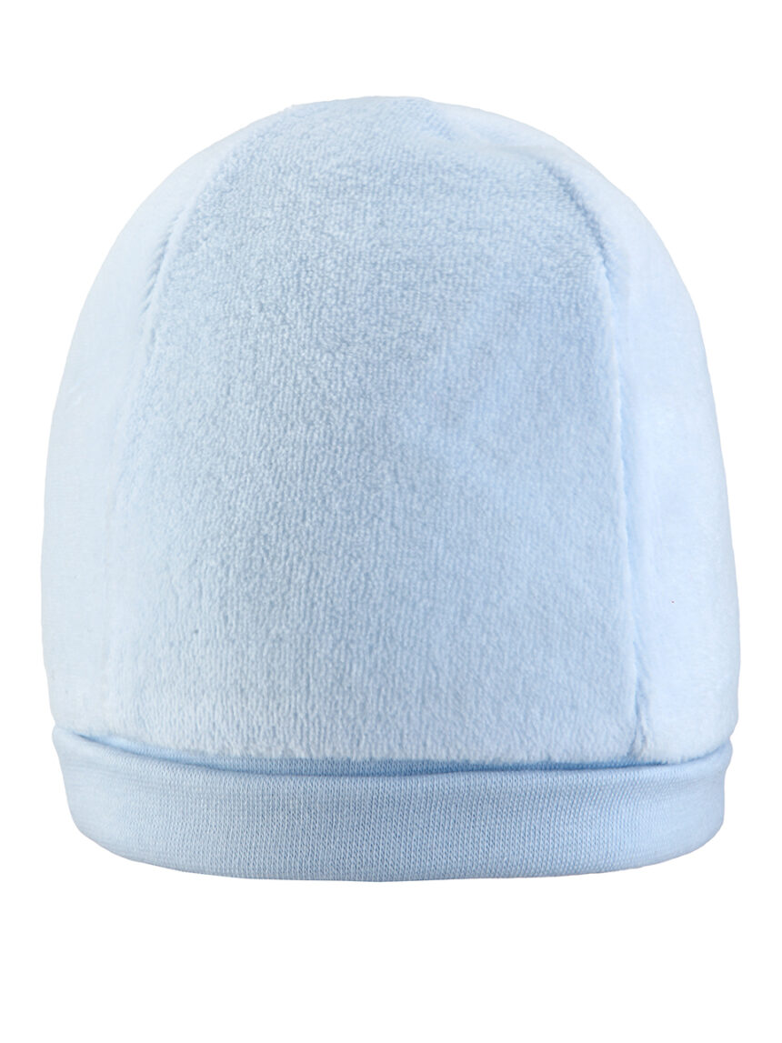βρεφικό σκουφάκι σενίλ γαλάζιο για αγόρι - Prénatal