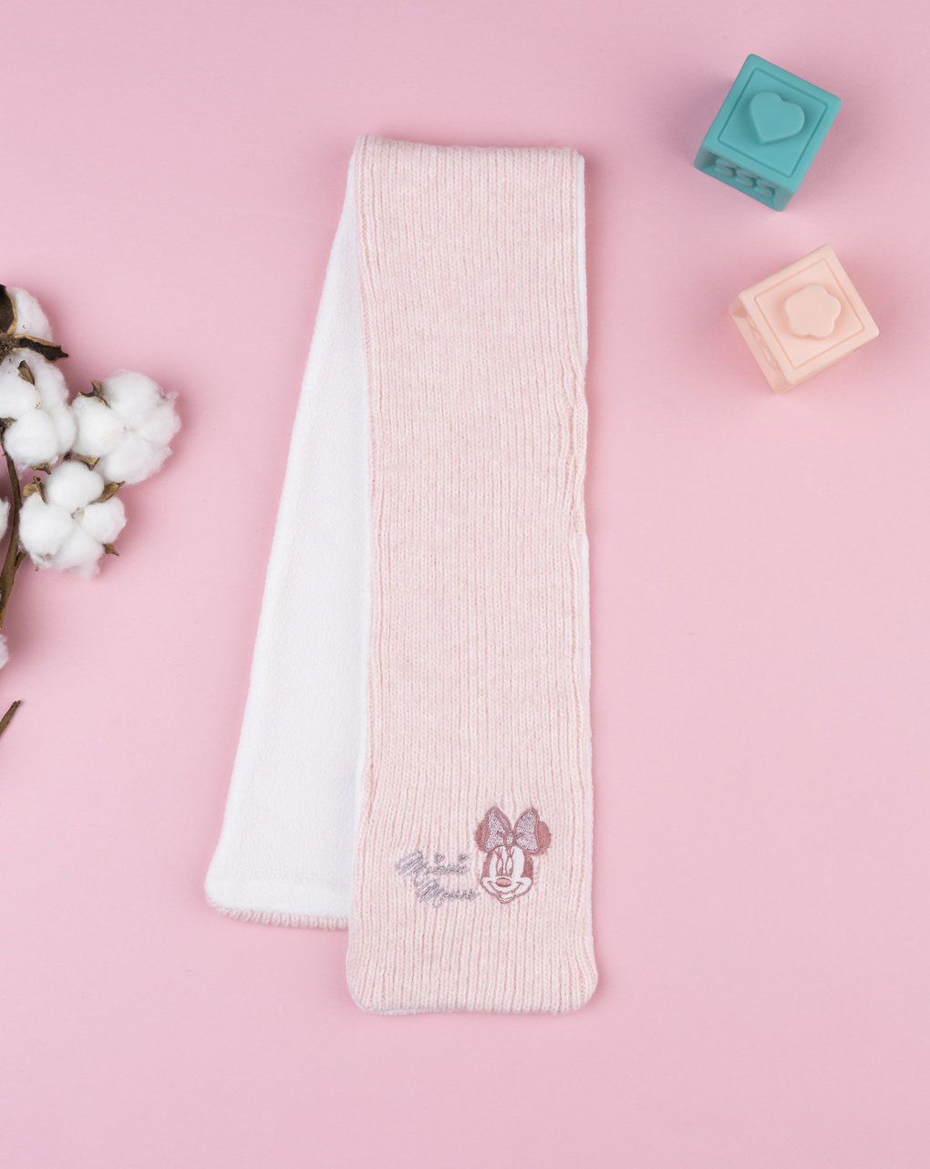 βρεφικό κασκόλ ροζ minnie για κορίτσι