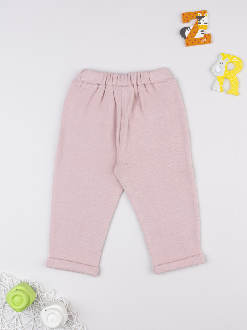 βρεφικό παντελόνι φόρμας ροζ με τσέπες για κορίτσι - Prénatal