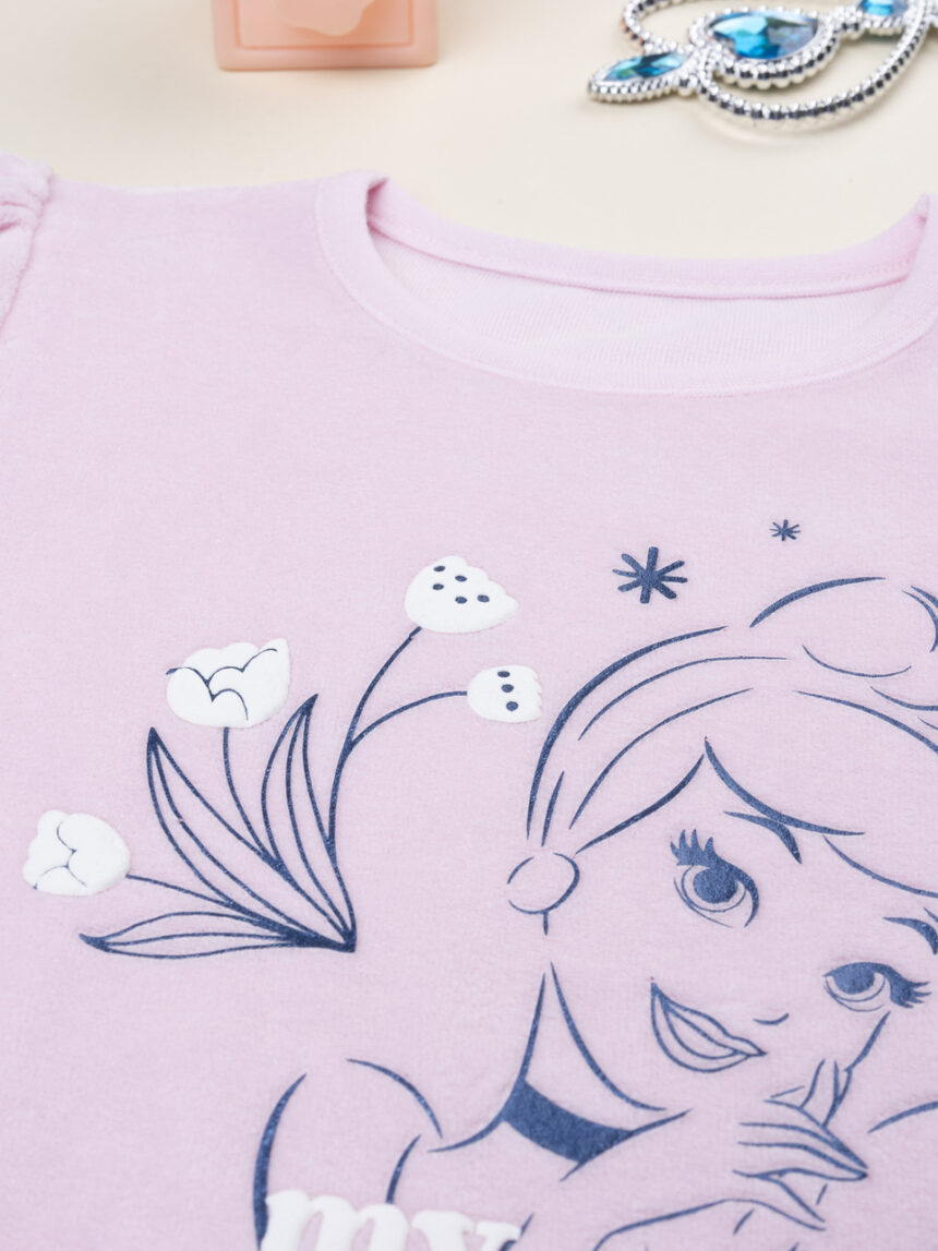 παιδική πιτζάμα σενίλ ροζ σταχτοπούτα για κορίτσι - Prénatal