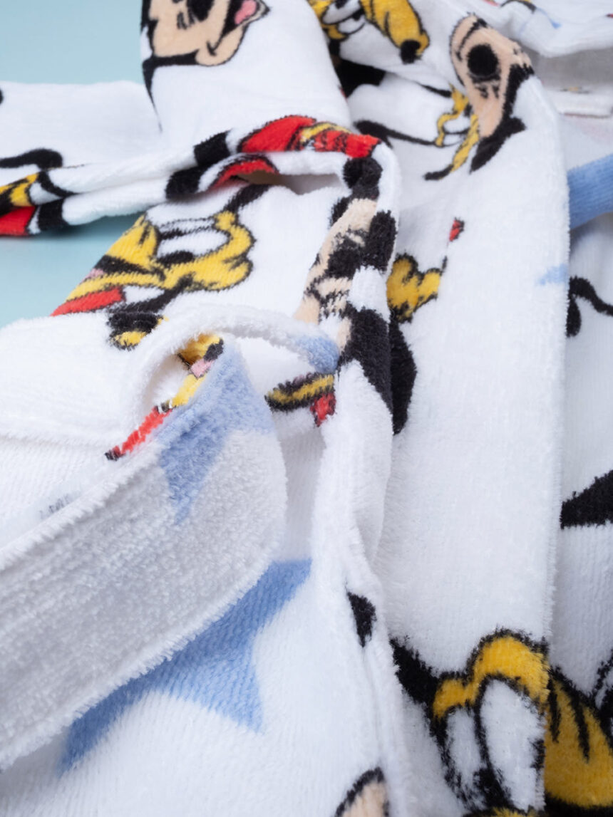 παιδικό μπουρνούζι σενίλ λευκό mickey για αγόρι - Prénatal