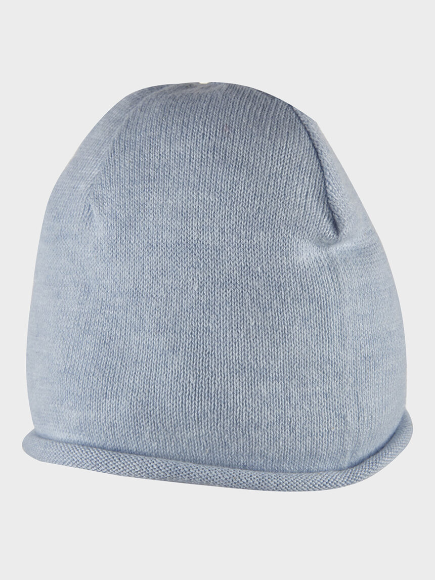 βρεφικό σκουφάκι μάλλινο γαλάζιο για αγόρι - Prénatal