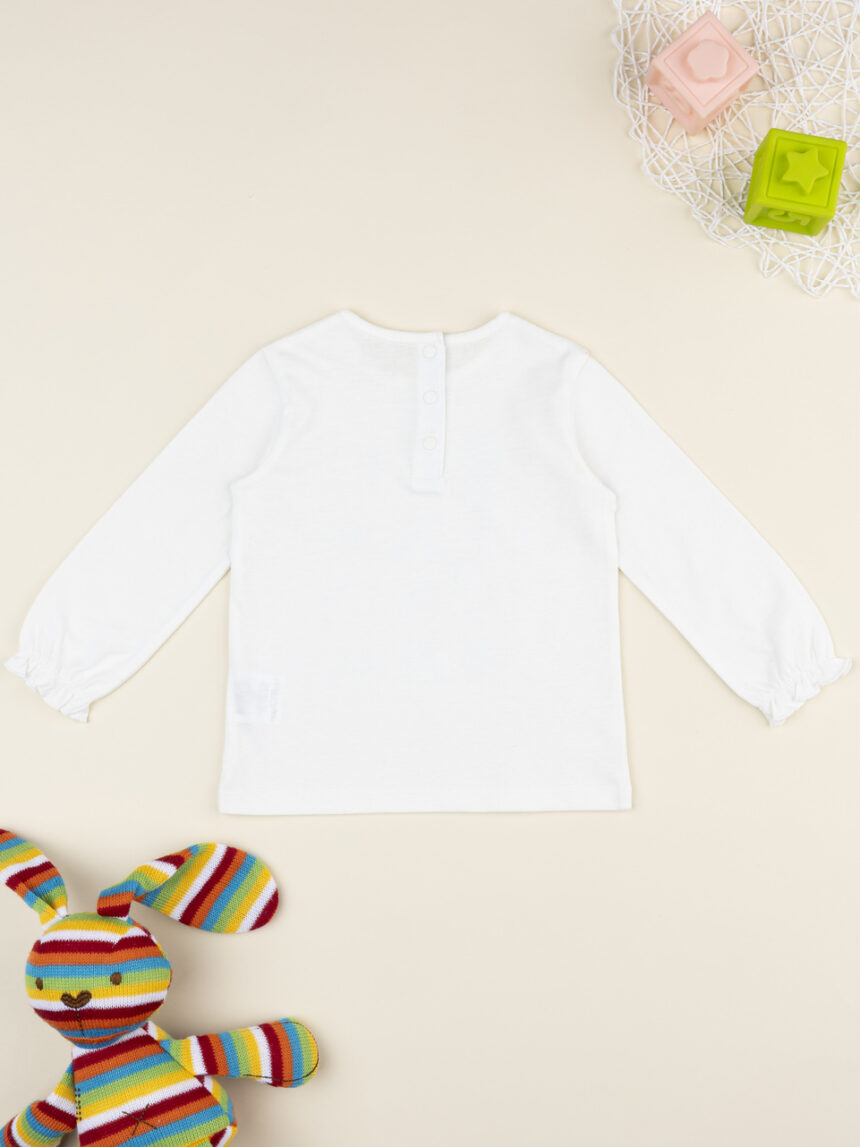 βρεφική μπλούζα λευκή wood για κορίτσι - Prénatal