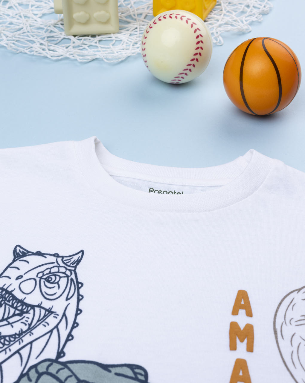 παιδική μπλούζα λευκή dinos για αγόρι - Prénatal