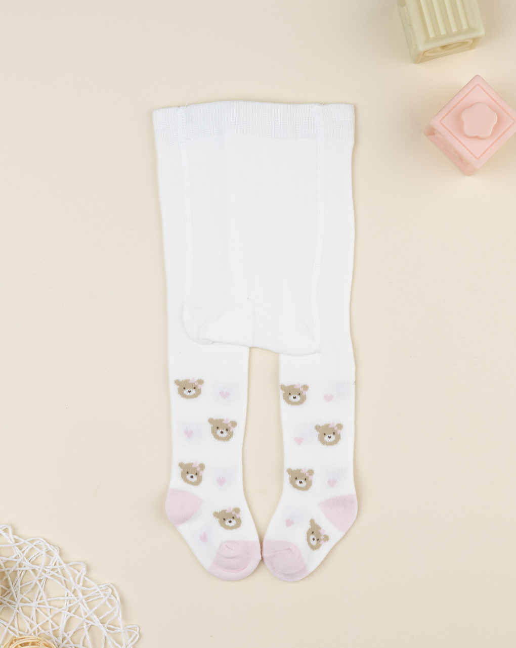 βρεφικό καλσόν λευκό με αρκουδάκια για κορίτσι - Prénatal