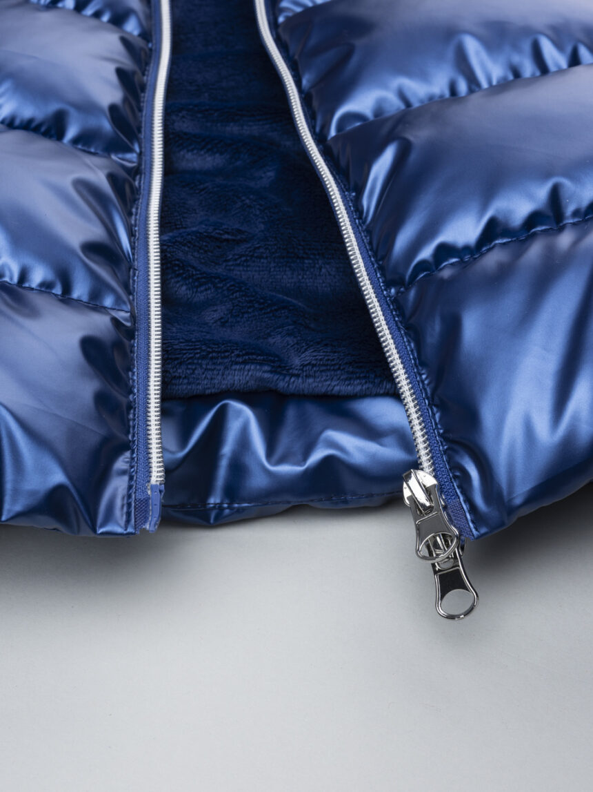 παιδικό μπουφάν puffer μπλε metallic για κορίτσι - Prénatal