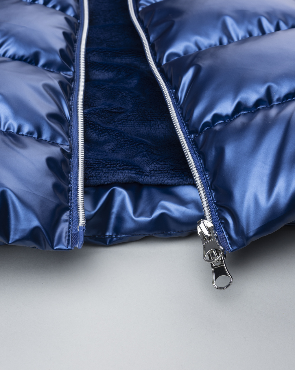 παιδικό μπουφάν puffer μπλε metallic για κορίτσι - Prénatal