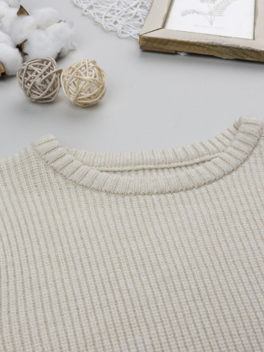 παιδική μπλούζα πλεκτή μπεζ για αγόρι - Prénatal