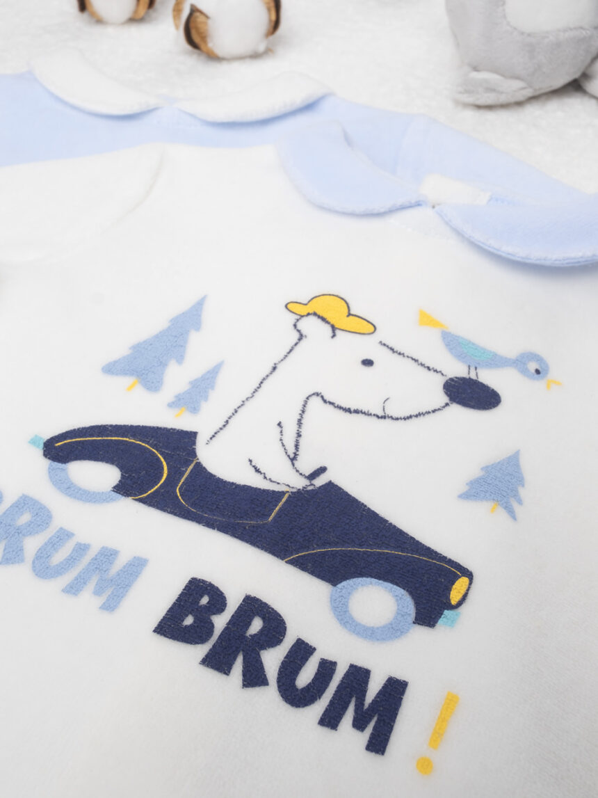 βρεφικά σετάκια σενίλ πακέτο x2 beep για αγόρι - Prénatal