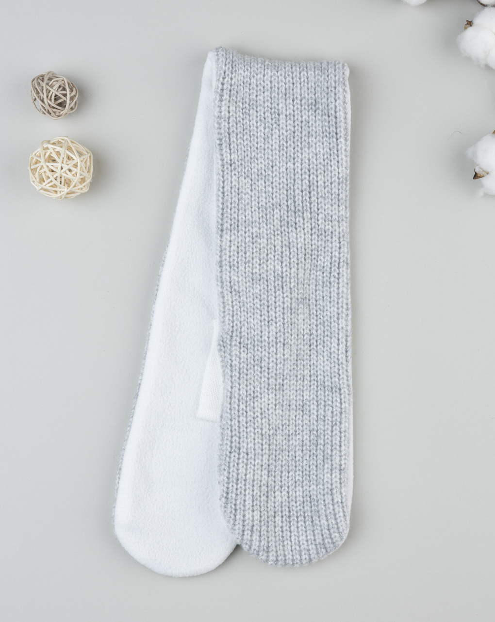 βρεφικό κασκόλ γκρι με lurex για κορίτσι