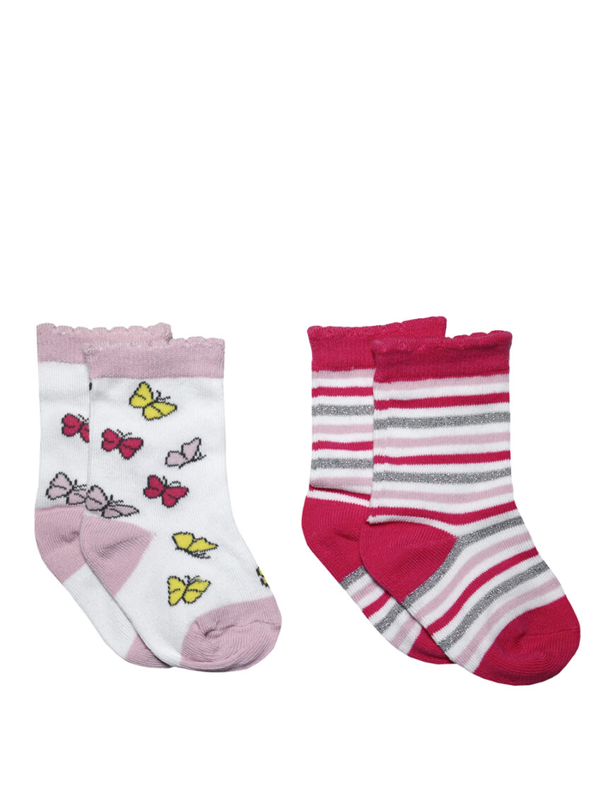 βρεφικά καλτσάκια με πεταλούδες πακέτο x2 για κορίτσι - Prénatal