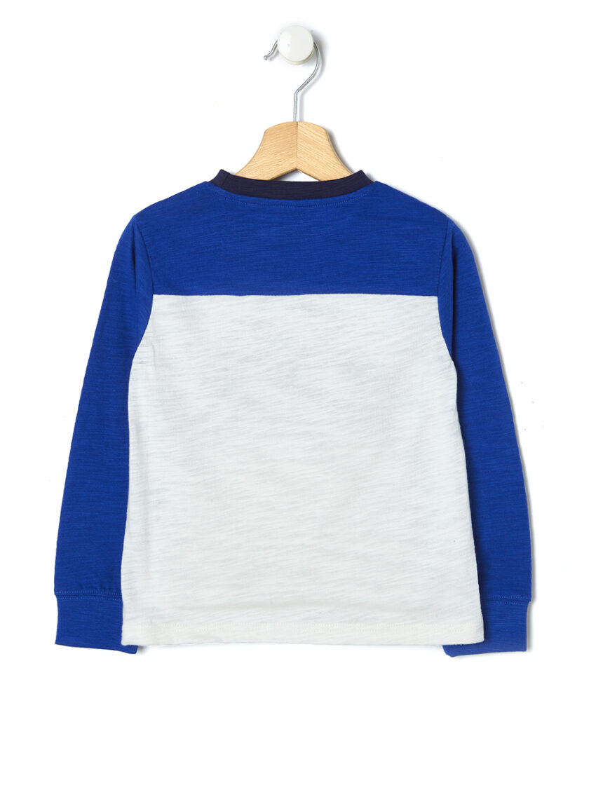 παιδική μπλούζα μπλε/λευκή high score για αγόρι - Prénatal