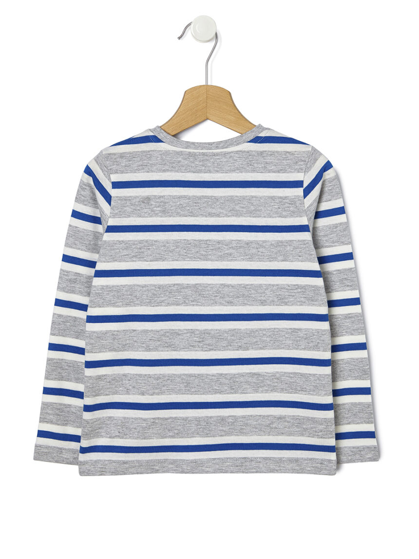 παιδική μπλούζα ριγέ μπλε/γκρι για αγόρι - Prénatal