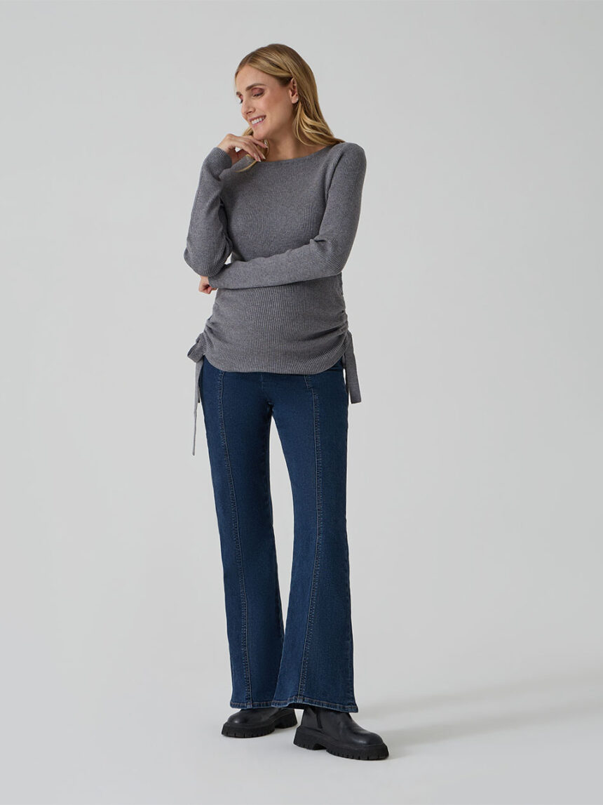 γυναικείο τζιν παντελόνι εγκυμοσύνης μπλε καμπάνα - Prénatal