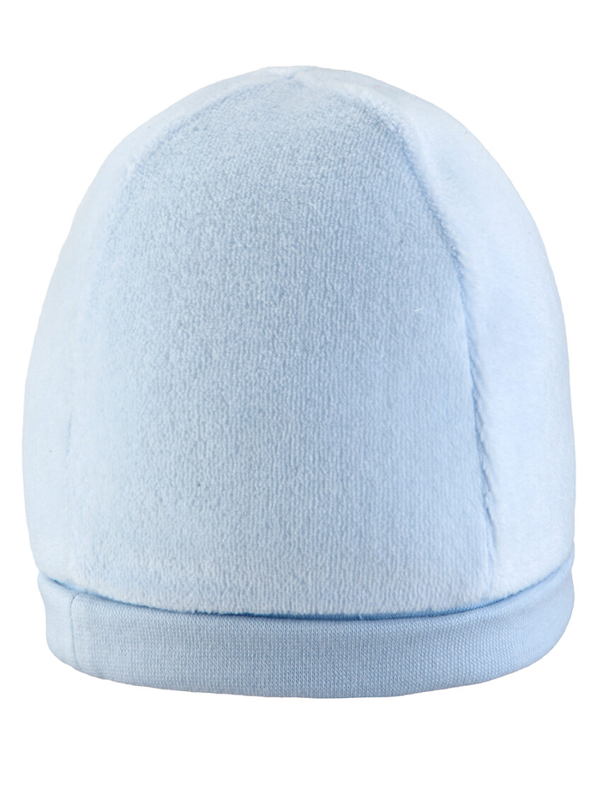 βρεφικό σκουφάκι σενίλ γαλάζιο για αγόρι - Prénatal