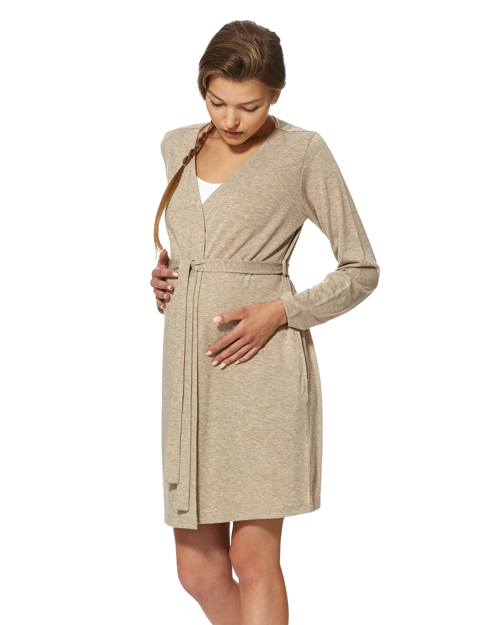 γυναικεία ρόμπα εγκυμοσύνης/θηλασμού μπεζ - Prénatal