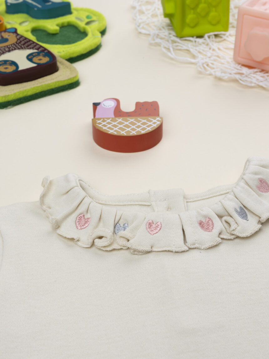 βρεφική μπλούζα μπεζ με βολάν για κορίτσι - Prénatal