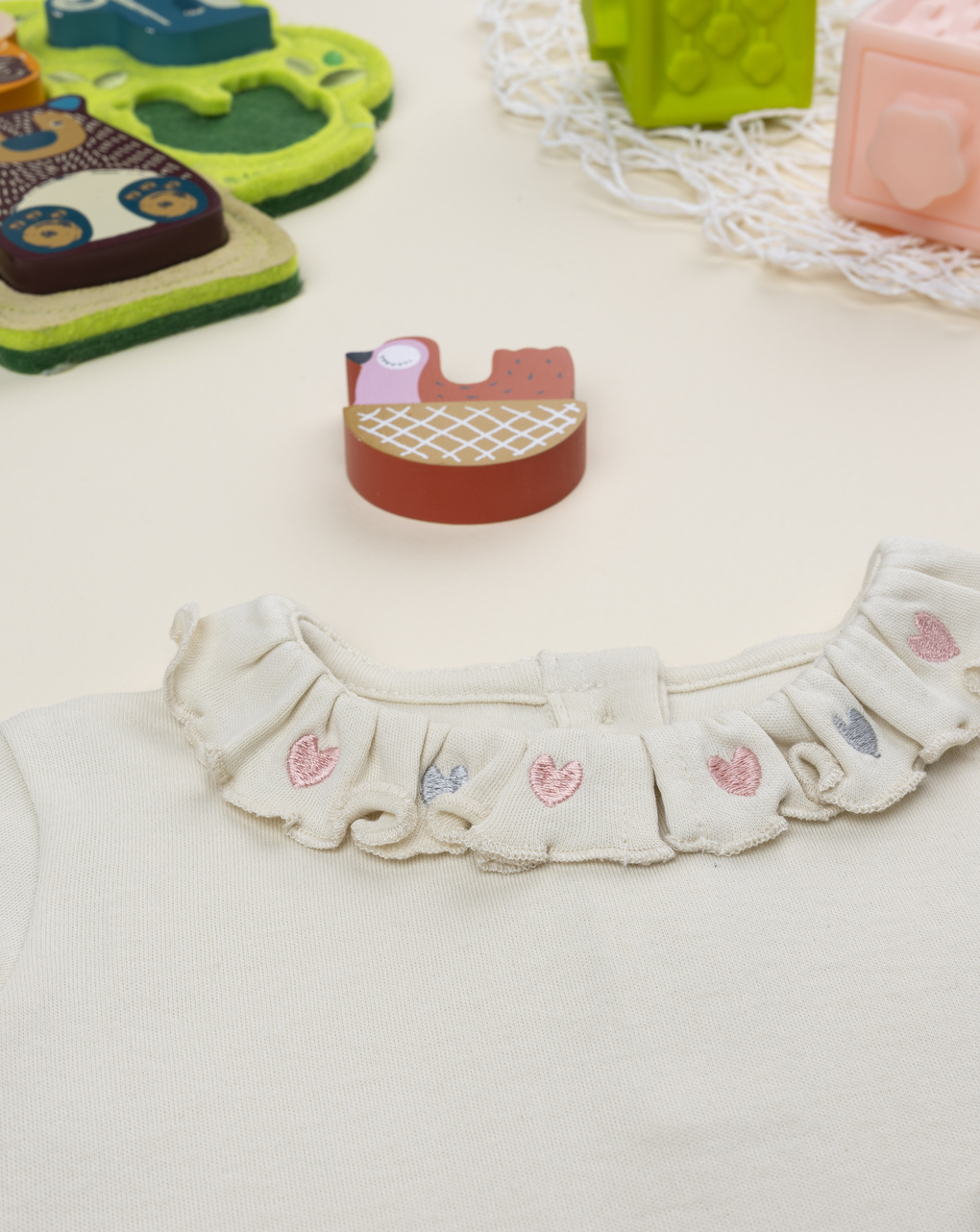 βρεφική μπλούζα μπεζ με βολάν για κορίτσι - Prénatal