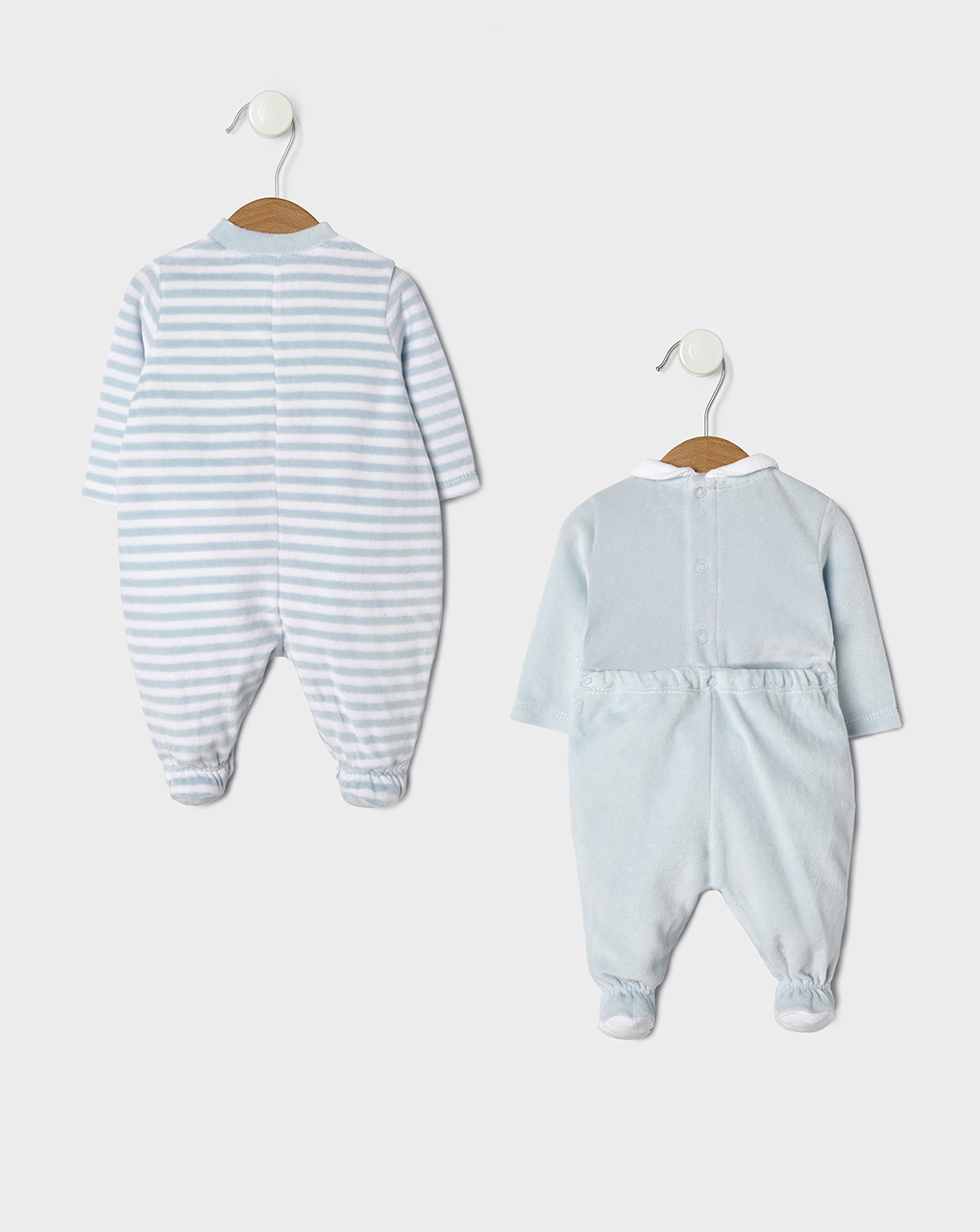 βρεφικά φορμάκια σενίλ πακέτο x2 ριγέ/αρκουδάκια για αγόρι - Prénatal