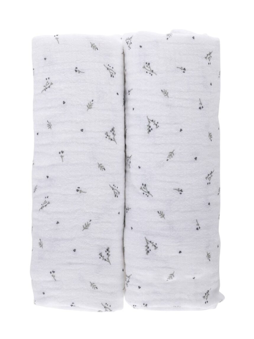 Bubaba πάνες μουσελίνα 2τμχ 70×70 cm λευκό 84454 - BUBABA