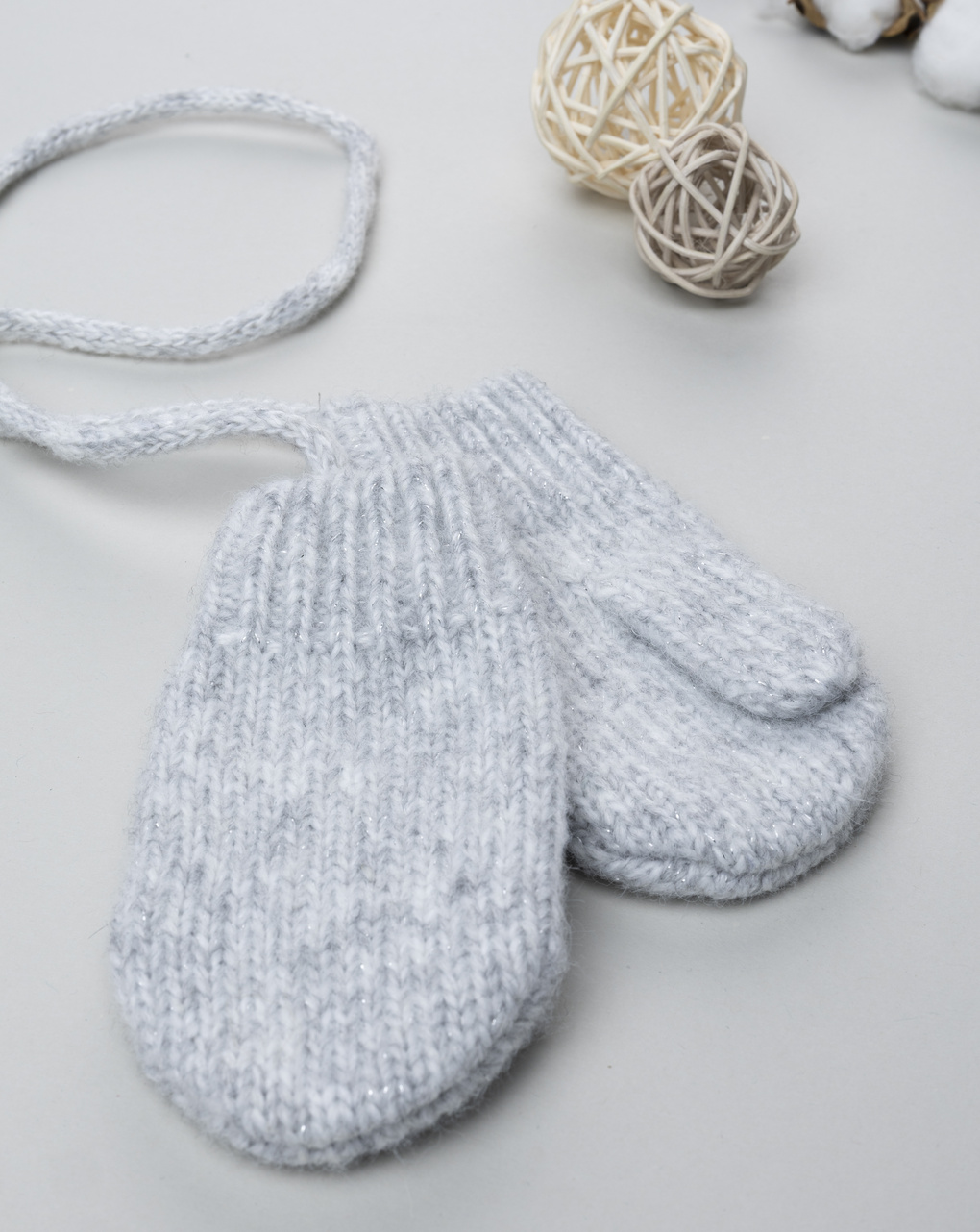 βρεφικά γαντάκια χουφτίτσες γκρι για κορίτσι - Prénatal