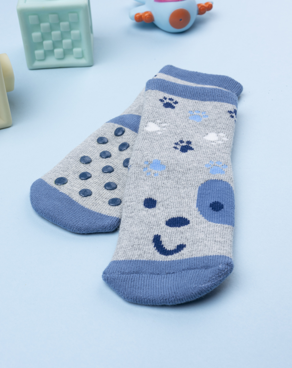βρεφικές αντιολισθητικές κάλτσες με σκυλάκι για αγόρι - Prénatal